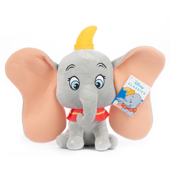 Disney, Dumbo, Maskotka pluszowa z dźwiękami Słonik Dumbo, 32 cm, Klasyki Disneya na 100-lecie, miły plusz, oryginalna licencyjna zabawka, dla dzieci w wieku 1+