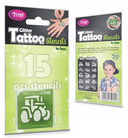 Zestaw szablonów do robienia tatuaży dla chłopców, Pojazdy, 15 sztuk