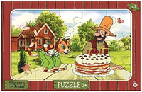 Pettson i Findus, Puzzle ramkowe Urodziny dla małych dzieci, 15 el.