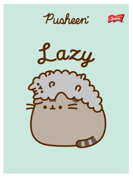 Zeszyt w linie, Pusheen - Lazy, linia dwukolorowa, format A5, 32 strony, linia dwukolorowa, okładka laminowana