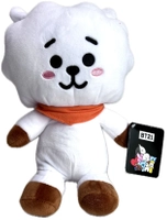 BT21, Maskotka pluszowa RJ, 24 / 29 cm, biały kot, oryginalny pluszak, na licencji, zabawka z miłego pluszu, dobre wykonanie, bezpieczna dla dzieci