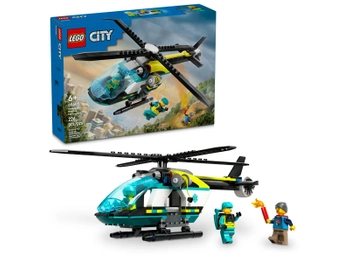 Klocki Lego City 60405 Helikopter ratunkowy, 226 elementów, 3 mini figurki, oryginalne klocki Lego, dla dzieci w wieku 6 lat+