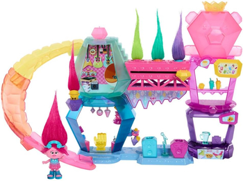 Mattel, Trolle 3, Duży zestaw Mount Rageous Playset, Figurka Poppy i akcesoria, łącznie 32 elementy, zabawka oryginalna, licencyjna, szybka wysyłka, super pomysł na prezent, wiek dziecka 3 lata+