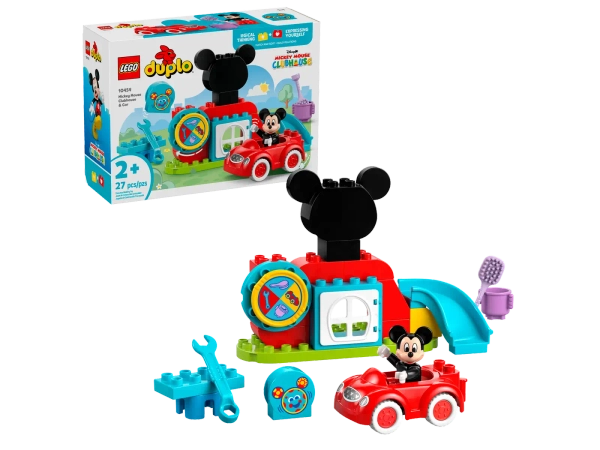 Klocki Lego Duplo 10454 Klub przyjaciół Myszki Miki i samochód, 27 el., dla najmłodszych dzieci w wieku 2 lata o więcej