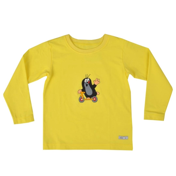 MU Brno, Krecik na hulajnodze, Żółta koszulka z długim rękawem, rozmiar 110-116 cm