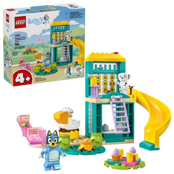 Klocki Lego Bluey 11201 Blue i Łatka na placu zabaw, 104 elementy, wiek dziecka 4+