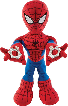 Mattel, Spiderman, Interaktywna figurka w pluszu Swinging Spiderman, wydaje dźwięki w j. angielskim, świecące oczy, 35 cm