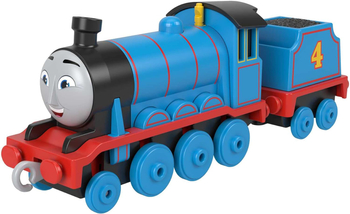 Fisher Price, Tomek i Przyjaciele, Pociąg lokomotywa Gabryś Gordon z wagonikiem, wykonany z metalu i plastiku, solidny, dla dzieci fanów bajki w wieku 3+