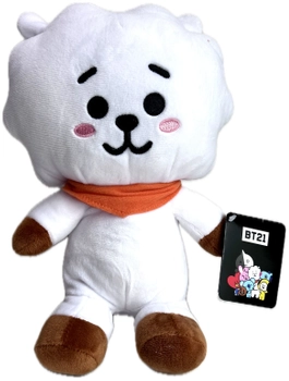 BT21, Maskotka pluszowa RJ, 24 / 29 cm, biały kot, oryginalny pluszak, na licencji, zabawka z miłego pluszu, dobre wykonanie, bezpieczna dla dzieci