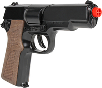 Gonher, Metalowy pistolet z obrotowym bębenkiem, 8 strzałów, czarny, Mały Policjant 125/6, dla chłopców w wieku 3+