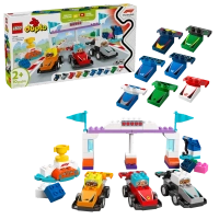 Klocki Lego Duplo 10445 Bolidy i kierowcy F1, 70 elementów, klocki dla dzieci 2+