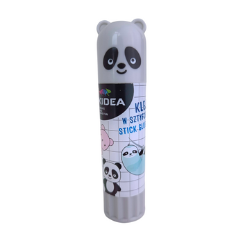 Kidea, Klej w sztyfcie do papieru i tektury z figurką szara Panda, 15 g, mocny