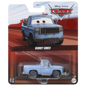 Disney Pixar, Auta Cars, Samochód resorak pickup Barney Cones, metalowe nadwozie, prosto z bajki, oryginalny Mattel, wiek dziecka 3+