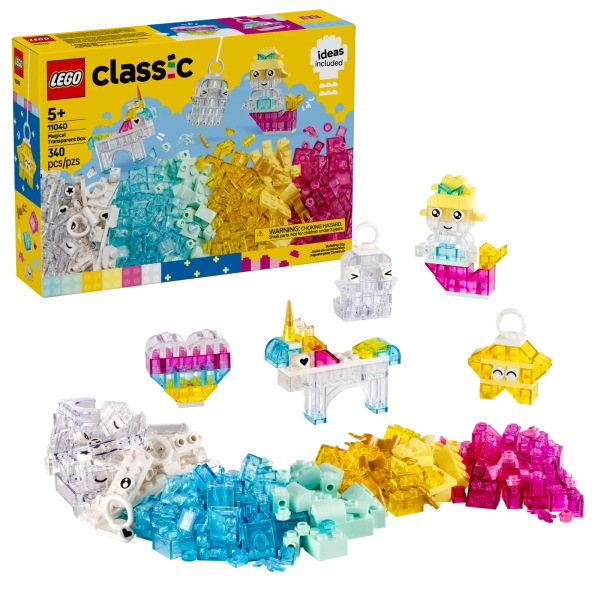 Klocki Lego Classic 11040 Magiczny zestaw z przezroczystymi klockami, 340 el. dla dzieci w wieku 5+