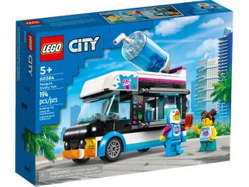 Klocki Lego City 60384 Pingwinia furgonetka ze slushem, 194 el. samochód i 2 figurki, idealny prezent dla pięciolatka, wiek dziecka 5+