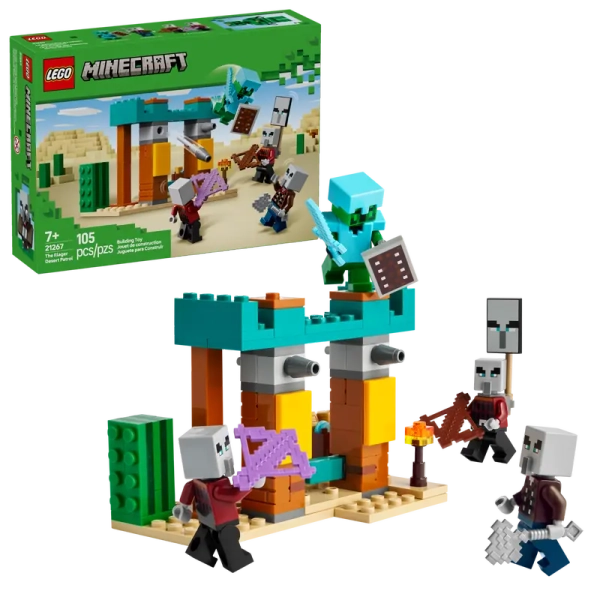 Klocki Lego Minecraft 21267 Pustynny patrol złosadników, 105 elementów, oryginalne klocki z gry, idealne dla fanów w wieku 7+