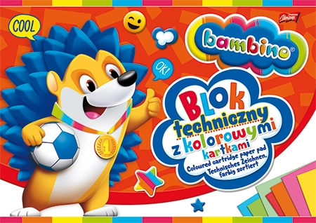 Blok techniczny kolorowy A4 Bambino, 10 kartek, St-Majewski