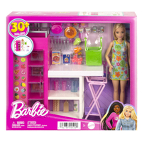 Wymarzona spiżarnia zestaw z lalką Barbie, 30 elementów, idealna zabawka dla dzieci 3+ 
