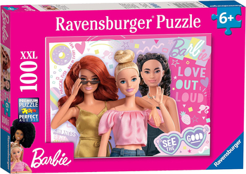 Barbie, Puzzle dla dziewczynek w wieku 6+, układanka o wymiarach 49 x 36 cm, 100 elementów, kolorowe, renomowany producent Ravensburger