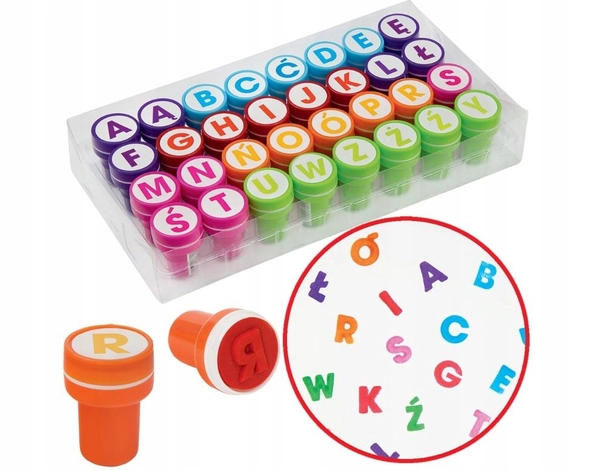 Stempelki literki od Fiorello, Zestaw pieczątek dla dzieci - Literki