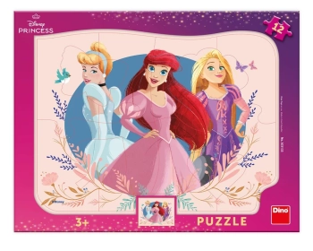 Dino Toys, Disney, Księżniczki, Puzzle ramkowe 3 księżniczki, 12 el.