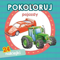 Pokoloruj pojazdy - kolorowanka z naklejkami