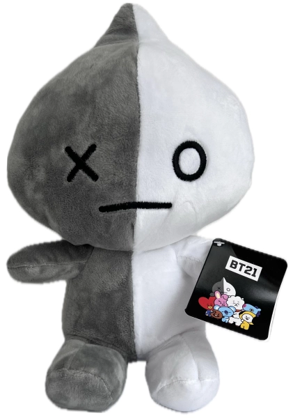 BT21, Maskotka pluszowa Van, 28 / 32 cm, biało szary robot, oryginalny pluszak, na licencji, zabawka z miłego pluszu, dobre wykonanie, bezpieczna dla dzieci