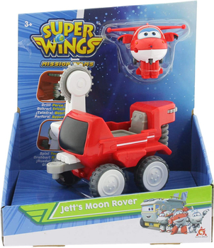 Super Wings, Figurka samolocik Dżetek Jett i pojazd księżycowy, oryginalna zabawka z bajki, dla dzieci w wieku 3+