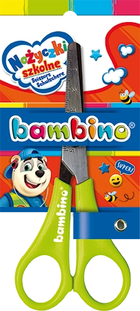 Nożyczki Dla Dzieci Limonkowe BAMBINO Z Podziałką Bezpieczne
