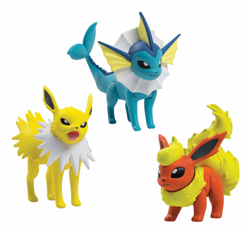 Pokemony - 3 figurki : Vaporeon - Jolteon - Flareon