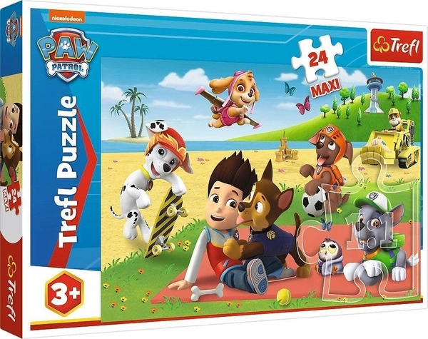 Duże puzzle Psi Patrol - Ekipa na kocu - 24 el. - Trefl