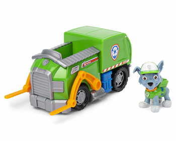 Psi Patrol - figurka Rocky i pojazd śmieciarka - Spin Master