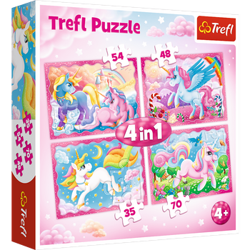 4 w 1 Puzzle jednorożce z jednorożcami