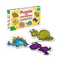 Duże puzzle dla maluszków z dinozaurami, 6 układanek