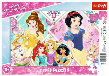 Puzzle ramkowe: Księżniczki Disneya 15 el. TREFL