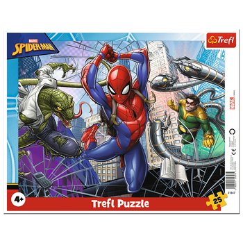 Trefl, Puzzle ramkowe: Spiderman 25 el., dla dzieci w wieku 4+