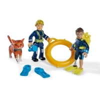 Simba, Strażak Sam, Figurki z bajki 3 szt. Penny, Jodie i kot Lion, dla fanów, wiek dziecka 3+