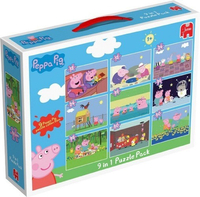 Puzzle 9-w-1 ŚWINKA PEPPA, Jumbo, od 12 do 50 el.