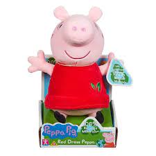 ECO PLUSZ, Świnka Peppa, maskotka pluszowa w czerwonej sukieneczce, 18 cm