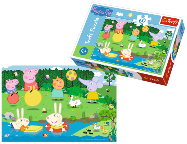 Świnka Peppa, Puzzle dla dzieci, Piknik nad jeziorem, 60 el.