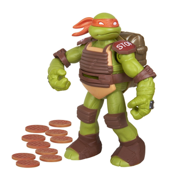 Żółwie Ninja - figurka Michelangelo rzucający pizzą - Flingers - 15 cm