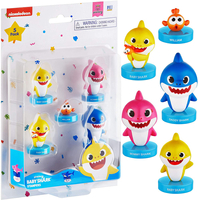 Baby Shark, Figurki Pieczątki wzór A, 2 x Baby, William, Mommy, Daddy