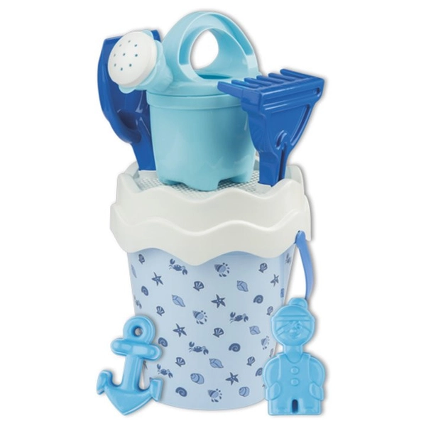 Androni, Włoskie zabawki do piasku dla chłopca - wiaderko - łopatka - foremki 20, wyprodukowane we Włoszech, wysoka jakość, aż 7 elementów