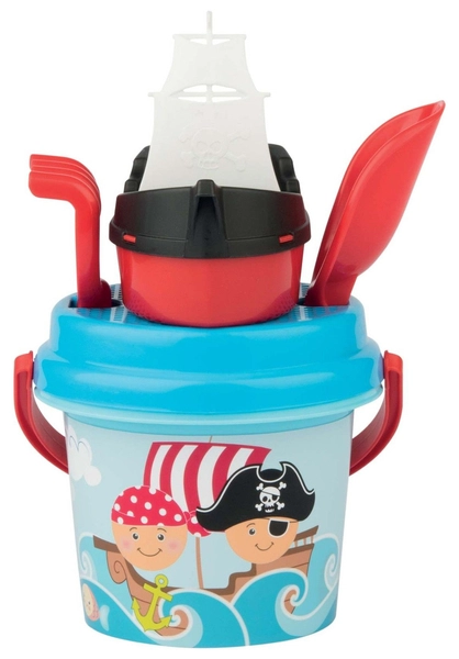 Androni, Zabawki do piasku dla chłopców, Zestaw Pirata 9, zabawki na plażę, 5 elementów, wyprodukowane we Włoszech