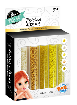 Buki France, Be Teens, Tuba z perełkami, Żółte koraliki, PE003, zabawki kreatywne dla dziewczynki 5+