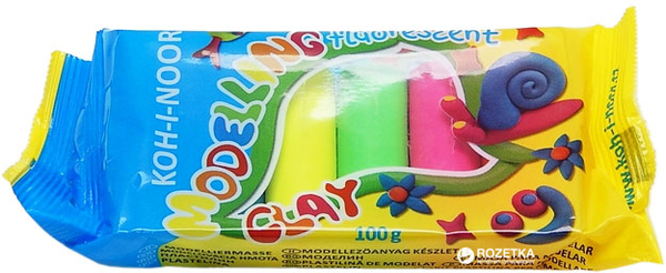 Plastelina neonowa - 5 kolorów - jaskrawa