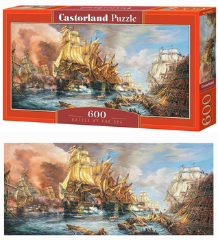 Puzzle 600 el. Bitwa morska żaglowce